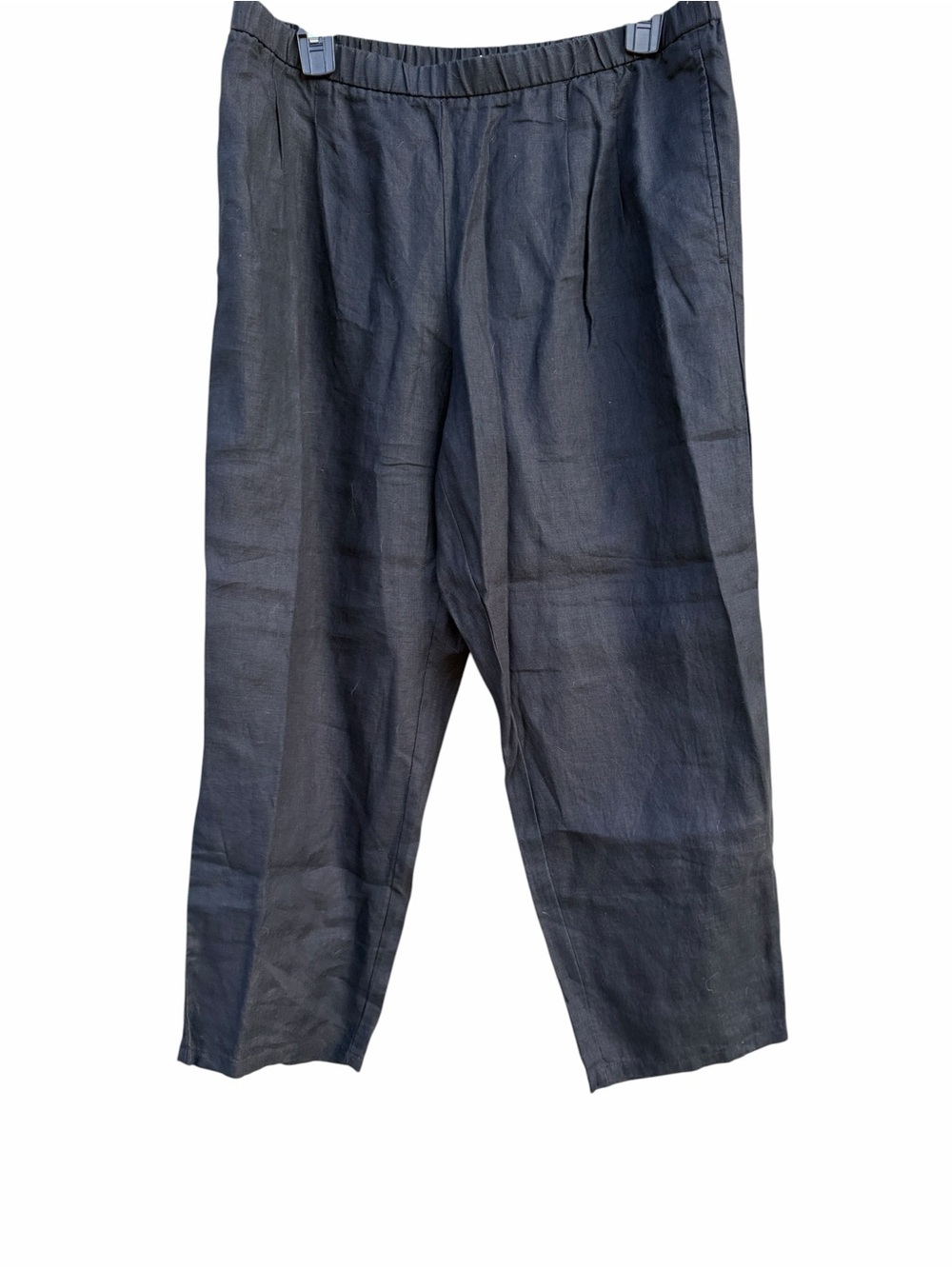 Eileen Fisher Black Organic Linen Cropped Pants size medium NWOT